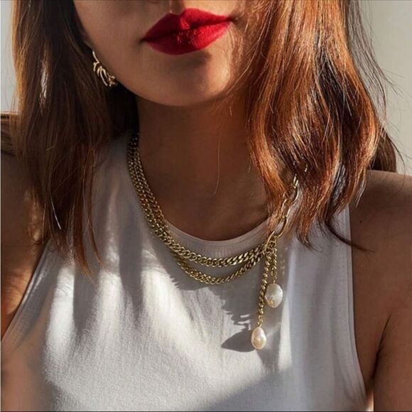 Pearl drop necklace N509 - Picture 2 of 5